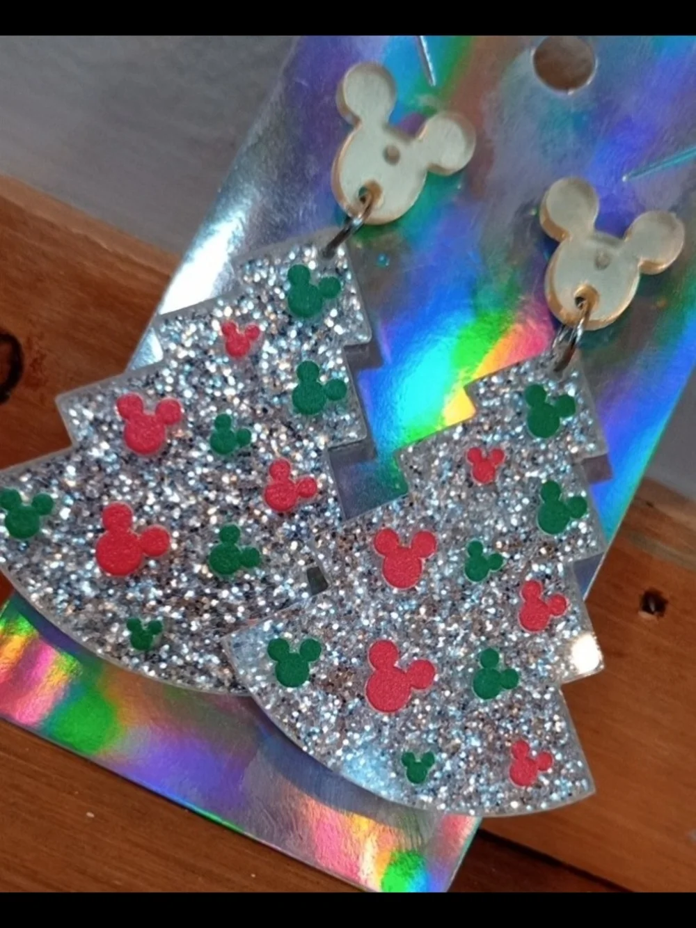 $8 Each Or Bundle 5/$20 Kids Mickey Inspired Tree Glitter Drop Earrings